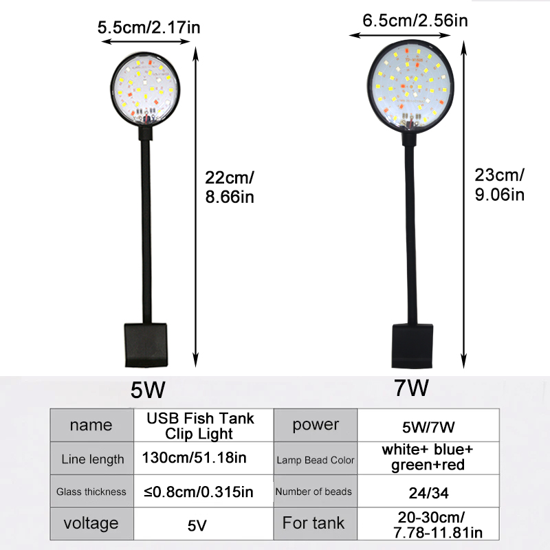 USB Aquarium LED Lamp Fish Tan - Planted Aquarium Mini 评论和价格