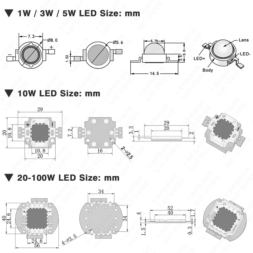 1W 3W 5W 10W 20W 30W 50W 100W  - Aquarium Planted Seeds 评论和价格