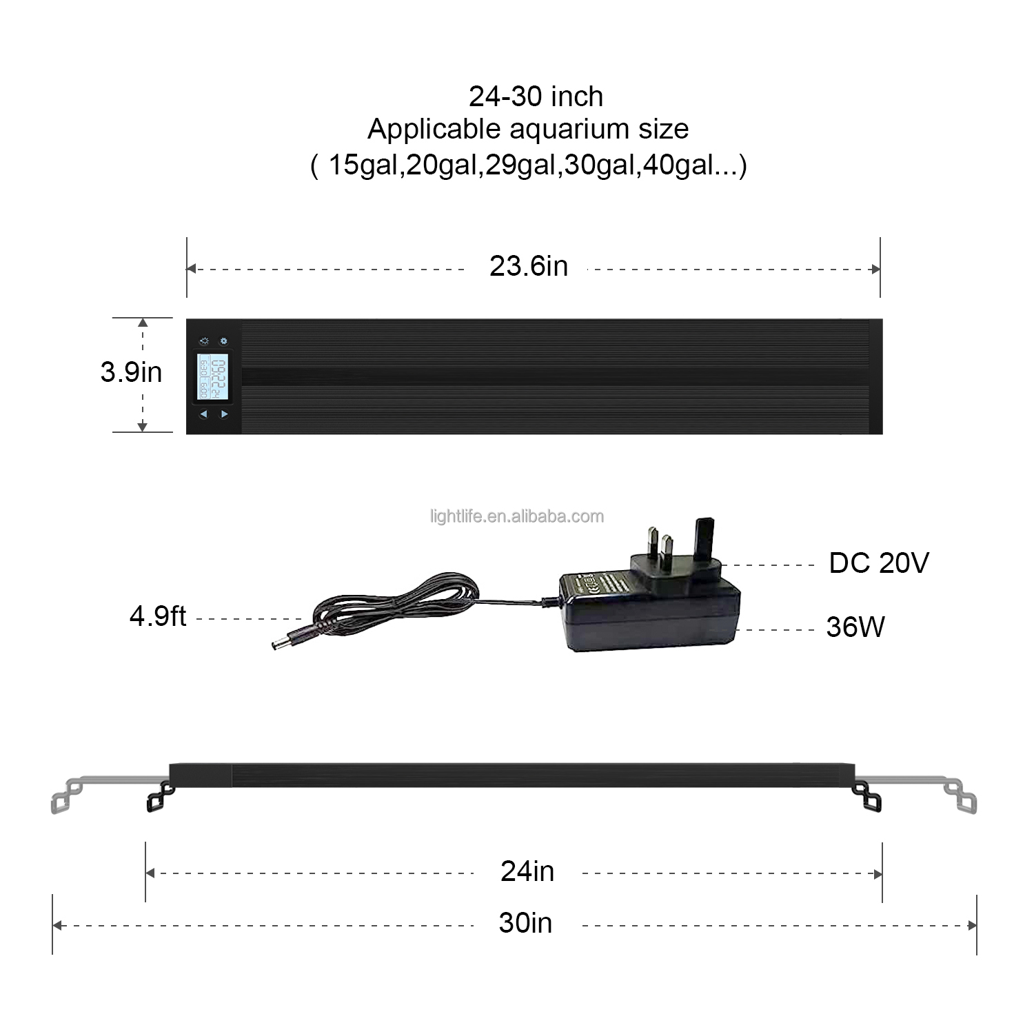 18-68W US UK EU Plug WRGB Full - Aquarium Plant Uk 评论和价格