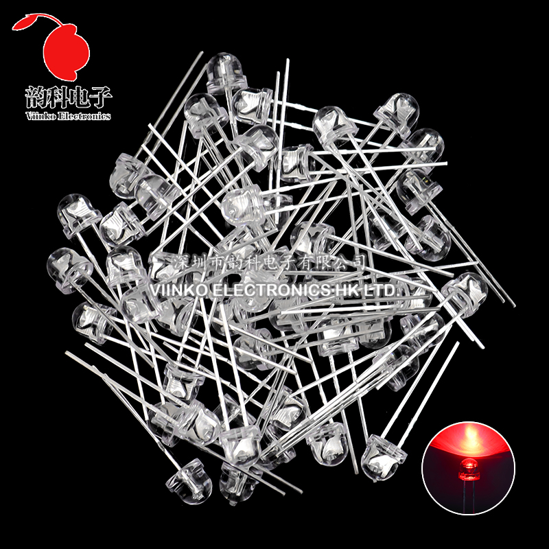 50pcs 5mm Straw Hat LED Super  - Ludwigia Super Red 评论和价格